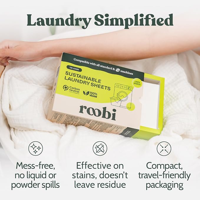 Roobi Laundry Detergent Sheets. Up to 128 Loads, Liquidless Detergent. Carbon - Image 4