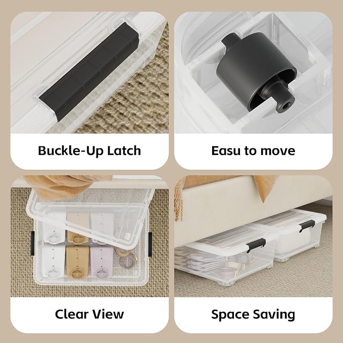 25 Quart Clear Plastic Latch Storage Box - Image 3
