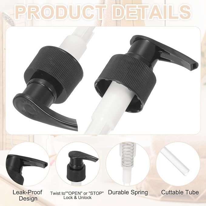 uxcell 8 Pcs Soap Dispenser Pump Heads Soap Dispensers Top Pumps Replacement - Image 3
