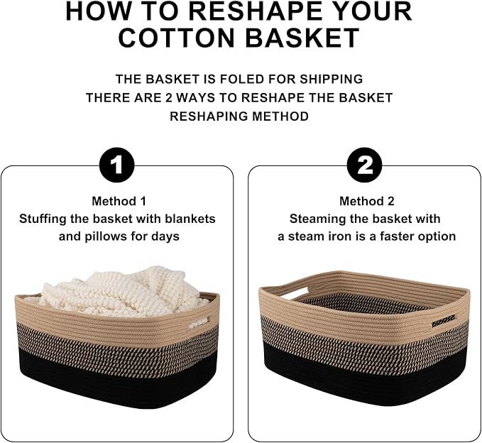 Large Storage Basket for Organizing, Woven Rope Basket for Shelves, Closet - Image 8
