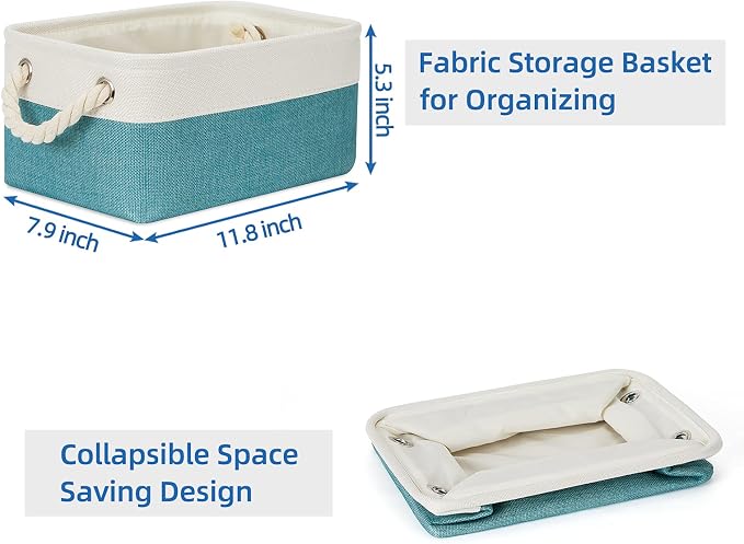 Temary Small Fabric Basket Shelf Storage Bins - Image 7