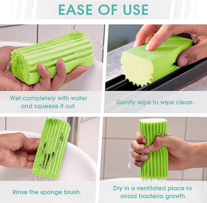 4 Pack Damp Dusting Sponge Duster, Reusable Household Cleaning Sponge Tool - Image 4