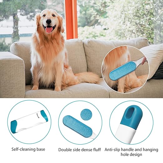 2 Pack Furniture Lint Remover Brushes, Double Sided Self Cleaning Loose Hair - Image 2