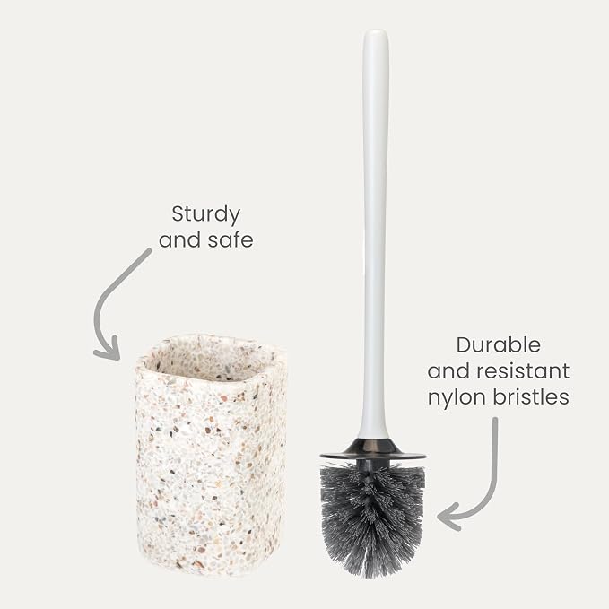 Vigar Zense Toilet Brush and Holder Set, Toilet Bowl Brush - Image 4