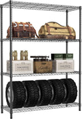 IZEUK 1400 LBS Garage Black Shelving Wide Storage Shelves 4 Tier Adjustable by IZEUK