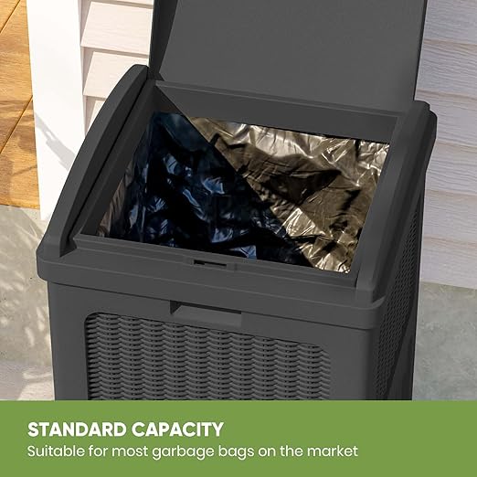 Patiowell 36 Gallon Outdoor Trash Can, Resin Outdoor Garbage Can - Image 5