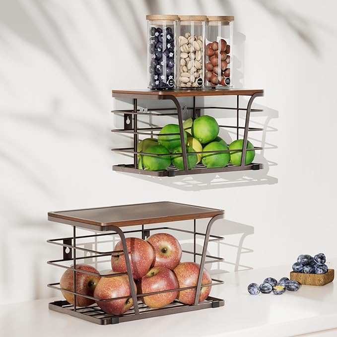 Extra Large 2 Pack Stackable Storage Pantry Organizers and Storage, Wall Mount - Image 3