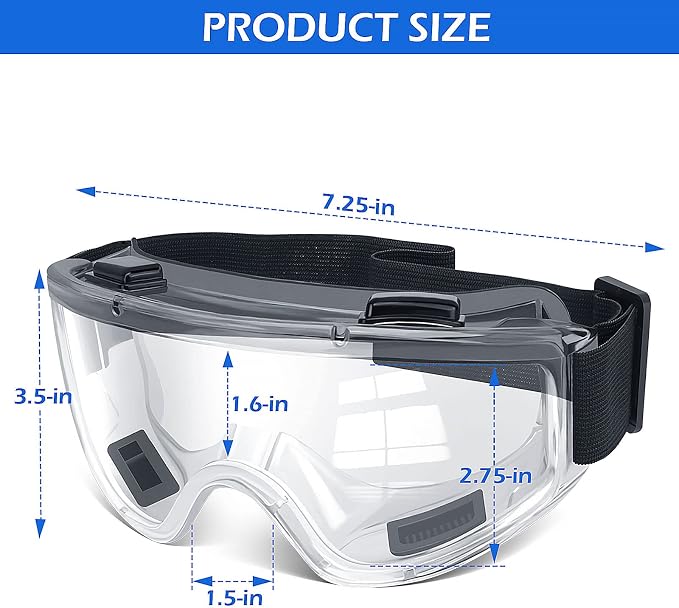 OXG 6 Pack Safety Goggles ANSI Z87.1 Glasses, Anti-Fog Protective Safety - Image 3