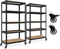 HOMEDANT House 5-Tier Metal Rolling Cart Shelf Rack Casters Heavy Duty by TheBestOrganizingSolution