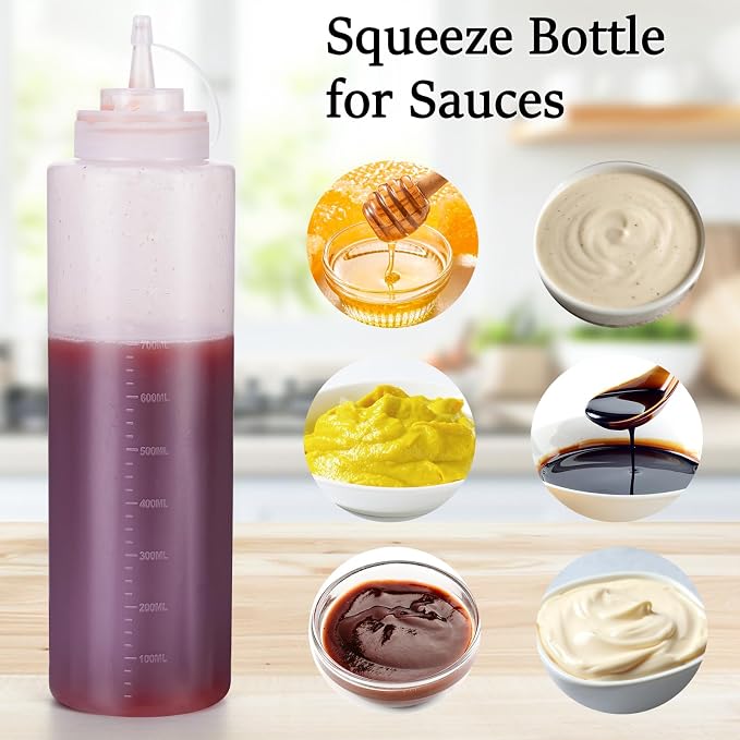 Condiment Squeeze Bottles Ketchup Dispenser, 6 Pack 32oz Squeeze Bottles - Image 5