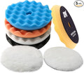 Buffing Polishing Pads, ZFE 7Pcs 5" Waffle Foam Buffing Pads Polishing Pads by ZFE