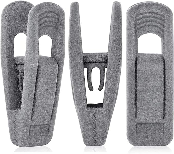 Grey Velvet Clips for Velvet Hangers by TOFIIGREM