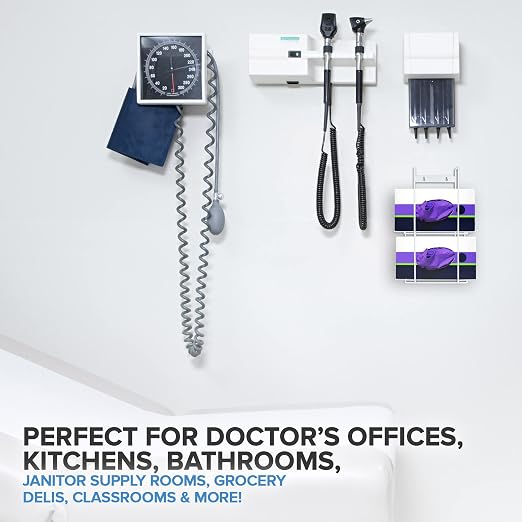 Stock Your Home (White Metal Double Gloves Dispenser, Tissue Box Shelf - Image 7