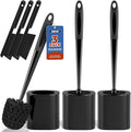 Toilet Brush, 3 Pack Toilet Brush and Holder Set Bathroom Accessories, Toilet by Holaloha