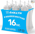 Oaklyn Squirt Bottles 16oz, 6 Pack – BPA-Free Condiment Squeeze Bottles by Oaklyn