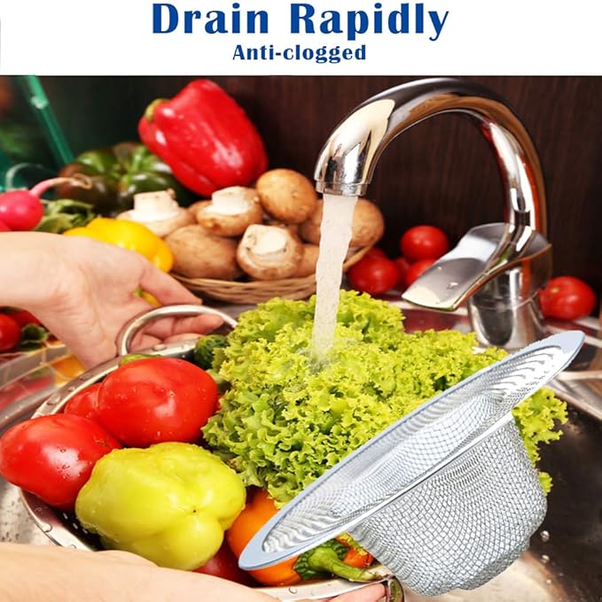 40 pcs Heavy Duty Stainless Steel Slop Basket Filter Trap, 2.75" Top / 1" Mesh - Image 3