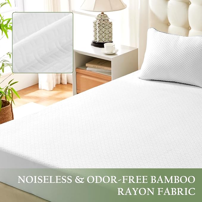 100% Waterproof California King Mattress Protector, Breathable Bamboo Rayon - Image 7