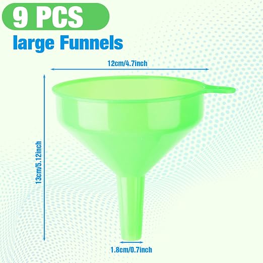 Honeydak 9 Pcs Multi-Purpose Plastic Funnels 4.7 Inch Wide Mouth Funnels - Image 3