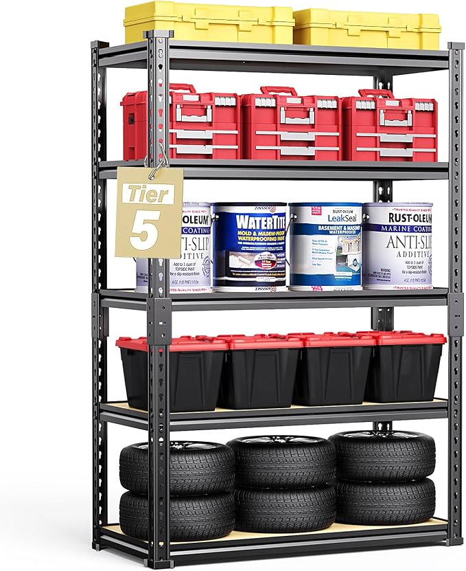 TigerParty 2050LBS Heavy Duty Garage Shelving, 5-Tier Adjustable Storage Shelves by StrongShelfSmarterStorage
