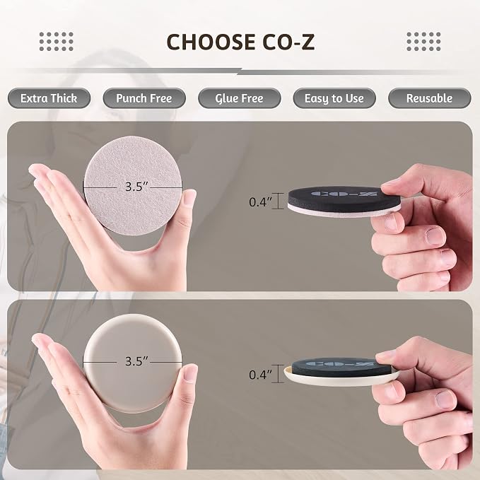 CO-Z Felt Furniture Sliders - Image 5