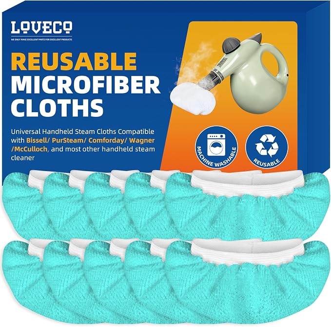 LOVECO 10 Pack Universal Steam Cloths by LOVECO