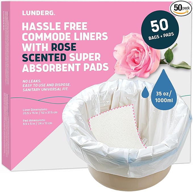Lunderg Commode Liners with Absorbent Pads by LUNDERG