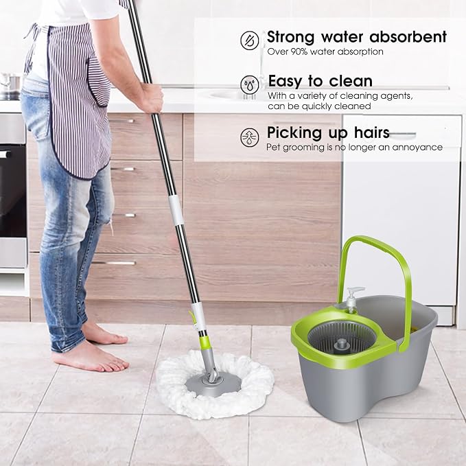 MASTERTOP Mop and Bucket with Wringer Set, Small Spin Mop Cleaning System with - Image 7