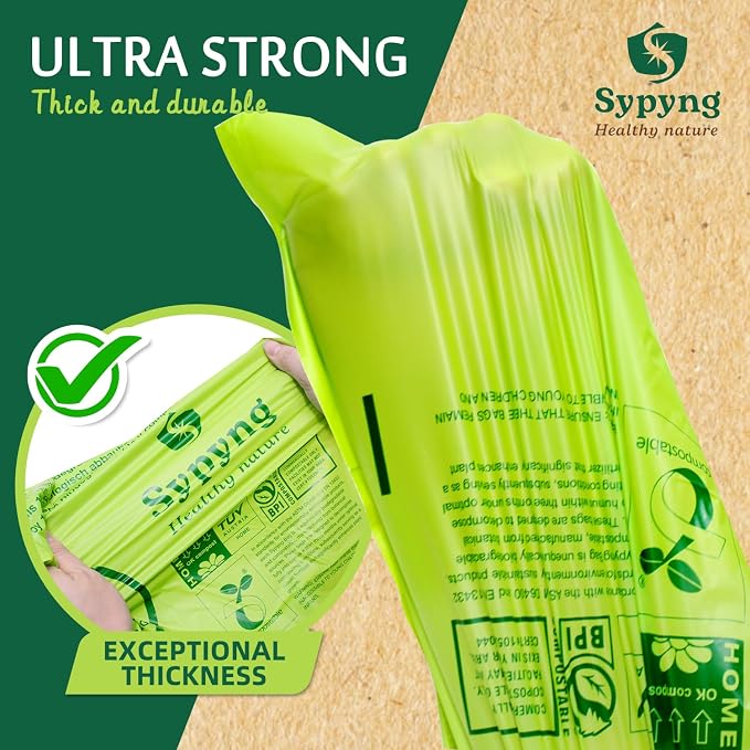 Compostable Kitchen Trash Bags 8-10 Gallon – Heavy-Duty, 1.1 Mil Thick - Image 6