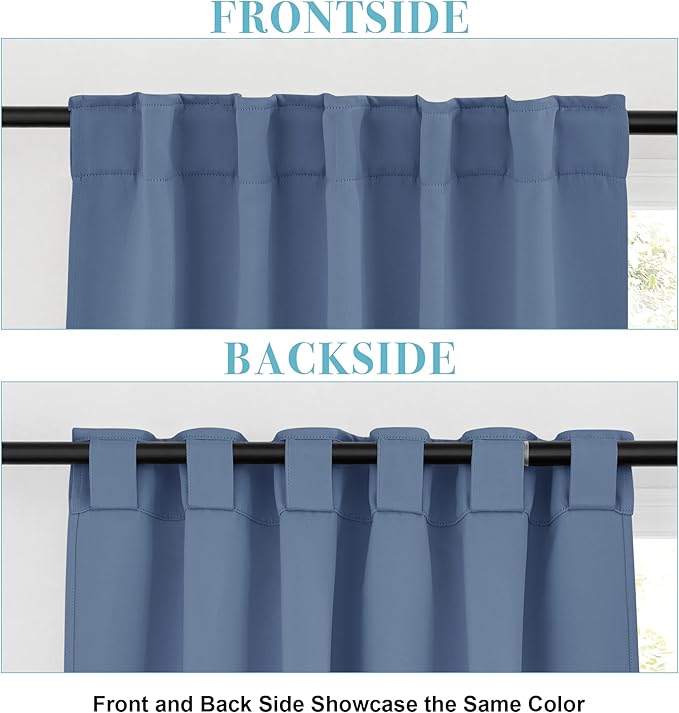 RYB HOME Blackout Curtains for Kitchen, Room Darkening Half Window Treatment - Image 3