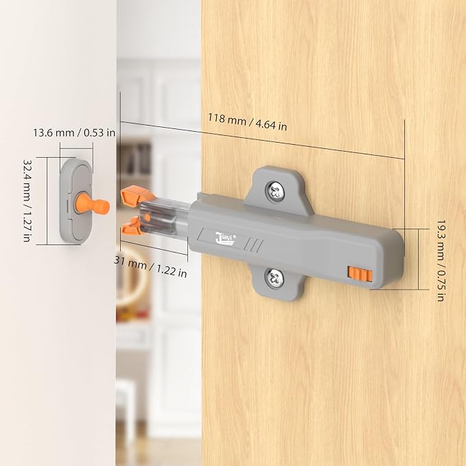 Push to Close Cabinet Latch, Jiayi 10 Pack Push Open Hardware, Cabinet Press - Image 6