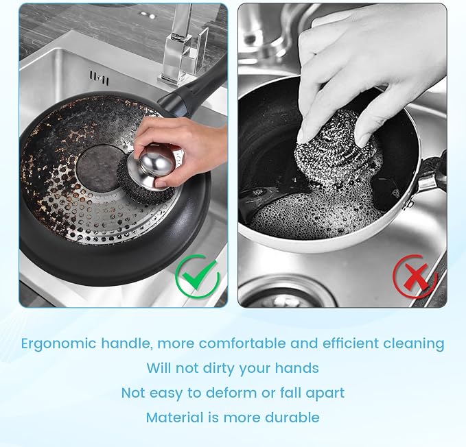 6 Pcs Steel Wool Scrubber, Stainless Steel Scrubber - Image 6