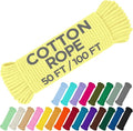 TECEUM Cotton Rope 3/16” – 100 FT – Strong All-Purpose Braided Rope – Natural by TECEUM