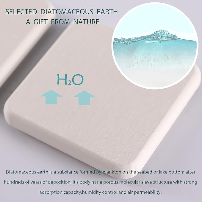 2 Pcs Water Absorbing Stone Trays, Kitchen/Bathroom Sink Soap Dish, Diatomite - Image 4