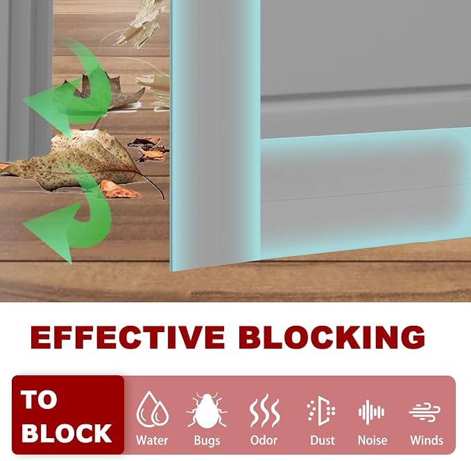 Weather Stripping Self Adhesive Door Draft Stopper Flexible Shower Door Bottom - Image 3