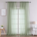 Chyhomenyc Extra Long Sage Green Sheer Curtains 120 Inches Long 2 Panels by Chyhomenyc