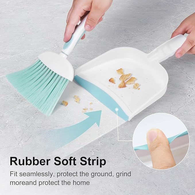 NACENA Small Dust Pan and Brush Set, Mini Broom and Dustpan Set Small Hand - Image 3