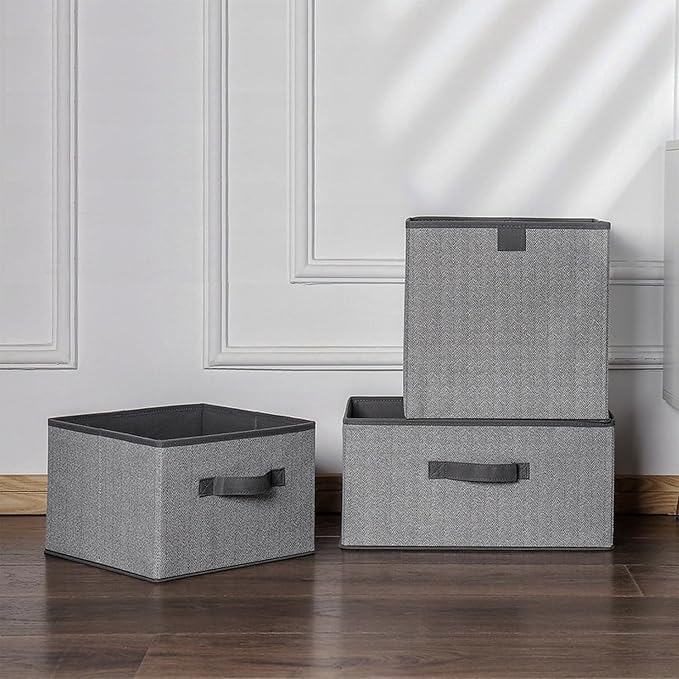 Storage Baskets, 11.8-Inch Woven Fabric Bins, Storage Cubes - Image 7