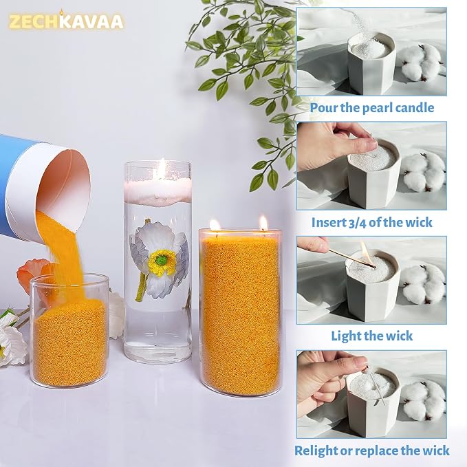 Osmanthus Scented Pumpkin Pearled Candle 18oz Luxury Sand Candle Granulated Wax - Image 4