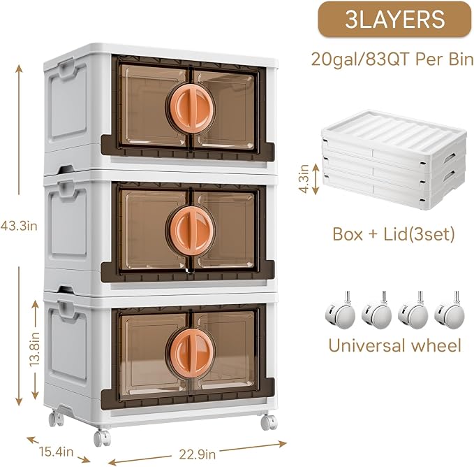 JEKO&JEKO 249Qt Lockable Stackable Storage Bins - Image 2