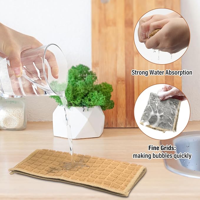 Dish Rags for Washing Dishes 8 Pack Multipurpose Wire Miracle Cleaning Coths - Image 3