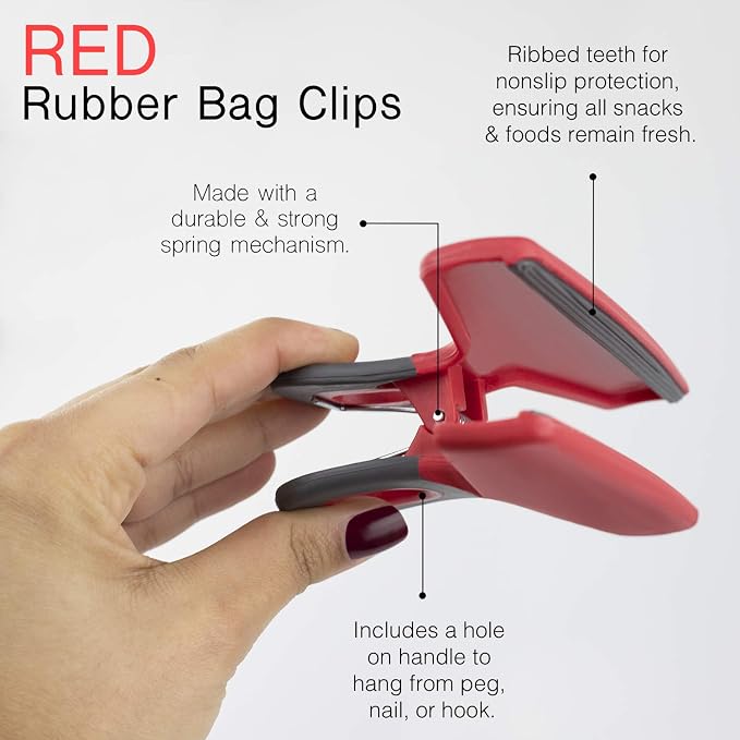 COOK WITH COLOR Wide Heavy Duty Chip Clips, Large Bag Clips - Image 4
