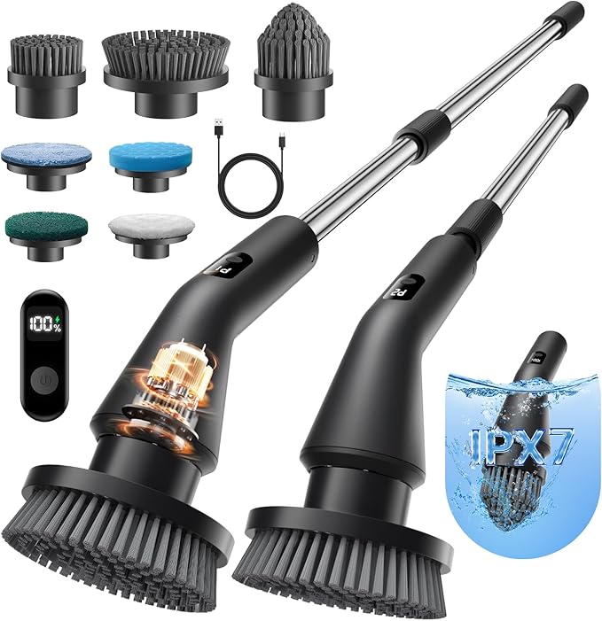 Leebein Electric Spin Scrubber, 2025 Upgraded Cordless Cleaning Brush Scrubber by Leebein