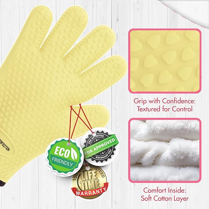 KITCHEN PERFECTION S Silicone Smoker Oven Gloves - Image 5