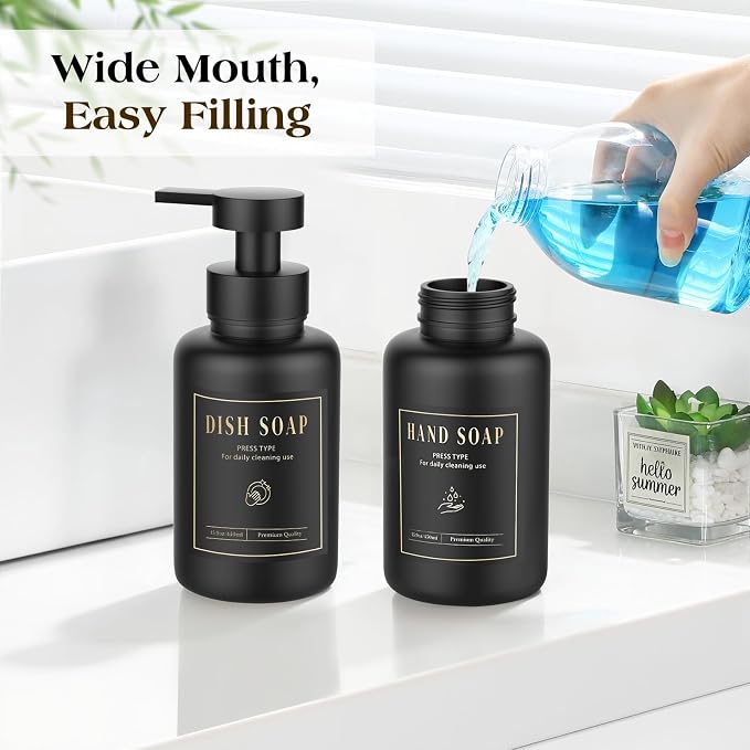 Luxspire Foaming Soap Dispenser, Glass Foam Pump Soap Dispenser, Non-Slip Hand - Image 4