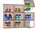 Shoe Storage Boxes Stackable, X-Large Plastic Clear Shoe Organizers by ADTO