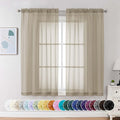 Chyhomenyc Taupe Sheer Curtains 63 Inch Length 2 Panels, Light Filtering Airy by Chyhomenyc