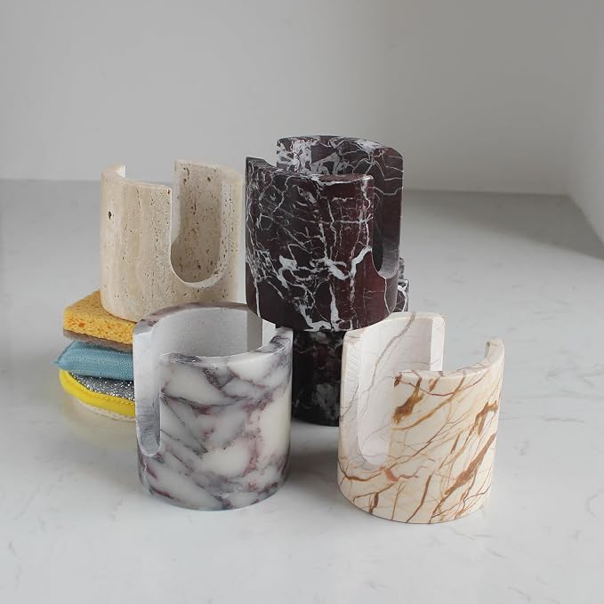 Natural Pink Marble Sponge Holder - Image 4