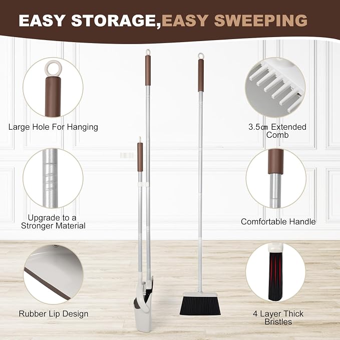 54" Long Handled Broom and Dustpan Set - Image 6