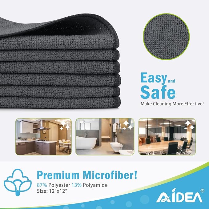 AIDEA Microfiber Cleaning Cloth 100PK, Soft Microfiber Towels - Image 2