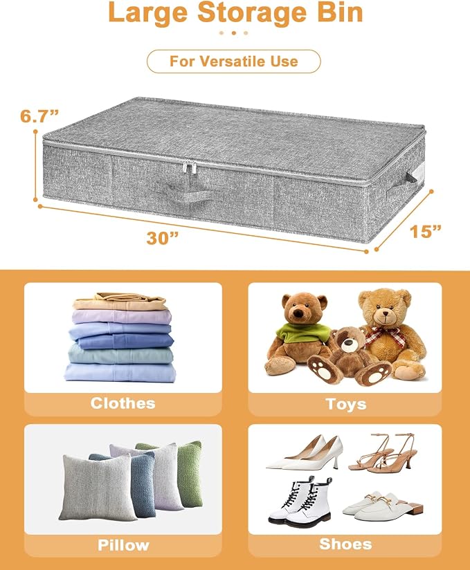 Under Bed Storage, 2 Pack Underbed Storage Container Bags - Image 5